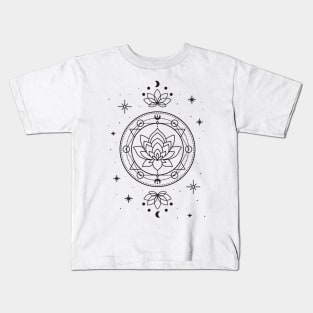 Lotus with moon phase Kids T-Shirt